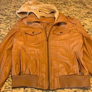Women’s “leather” bomber jacket size medium